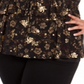 Style & Co Women's Plus Floral Print Ruffled Top Black Size 0X