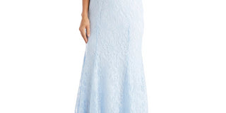 Morgan & Company Juniors' Lace Open-Back Gown Blue Size 3