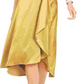 Taylor Women's Dresses Wrap Front Sleeveless Satin Cocktail Midi Dress Metallic Gold Size 8