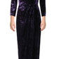 Ralph Lauren Women's Annaliah Velvet Faux Wrap Evening Dress Purple Size 8