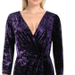 Ralph Lauren Women's Annaliah Velvet Faux Wrap Evening Dress Purple Size 8