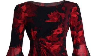 Connected Women's Ruffled-Sleeve Sheath Dress Red Size 8 Petite