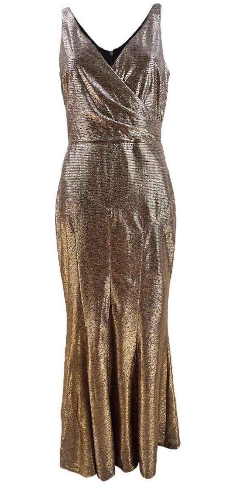 Ralph Lauren Women's Metallic Sleeveless Gown Black Size 14