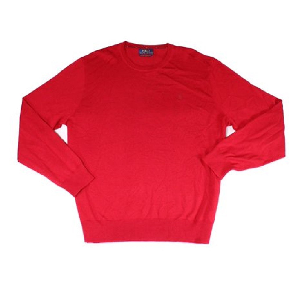 Ralph Lauren Men's Sweater Small Crewneck Wool Solid Red Size Small