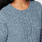 Karen Scott Women's Cable-Knit Panel Sweater Blue Size Small