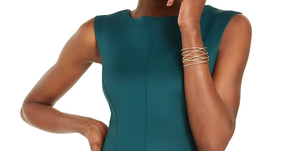 Donna Ricco Women’S Scuba Fit & Flare Dress Green Size 12