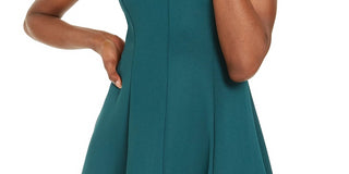 Donna Ricco Women’S Scuba Fit & Flare Dress Green Size 12