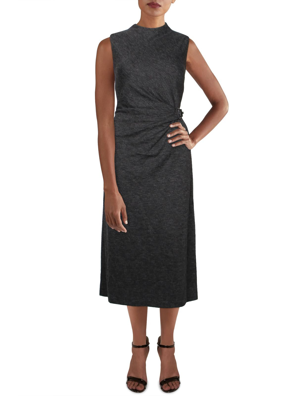 Ralph Lauren Women's Tweed Mockneck Dress Gray Size 8