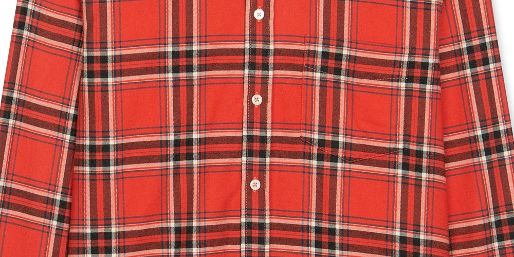 Billy Reid Men's Kirby Slim Fit Button-Down Sport Shirt Red Beige Size XX-Large