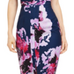 Trina Turk Women's Sheath Dress Floral Print Sleeveless Navy/Purple Size 16