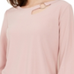 Alfani Women's Cut Out Blouse Pink Size Petite XL