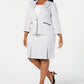 Le Suit Women's Plus Size Single-Button Zip Skirt Suit Navy Size Petite Small