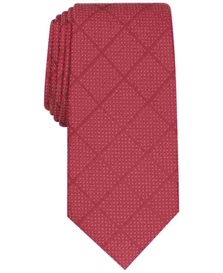 Alfani Men's Windowpane Tie Wine Size Regular