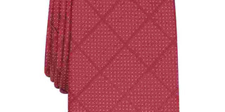 Alfani Men's Windowpane Tie Wine Size Regular