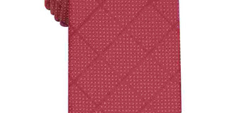 Alfani Men's Windowpane Tie Wine Size Regular