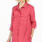 Charter Club Women's Utility Shirt Red Size Small