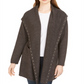 Style & Co Women's Hooded Studded Cardigan Gray Size Petite L