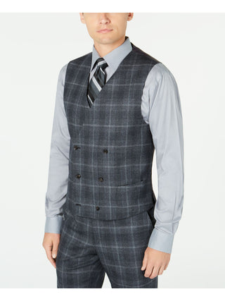 Ralph Lauren Men's Hanson Wool Blend Plaid Suit Vest Black Size Small