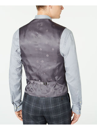 Ralph Lauren Men's Hanson Wool Blend Plaid Suit Vest Black Size Small