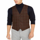 Ralph Lauren Men's Classic Fit Brown Plaid Vest Brown Size 46 REG