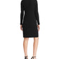 Ralph Lauren Women's Glitter Long Sleeve Jewel Neck Above the Knee Body Con Cocktail Dress Black Size 14 Petite