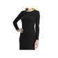 Ralph Lauren Women's Glitter Long Sleeve Jewel Neck Above the Knee Body Con Cocktail Dress Black Size 14 Petite