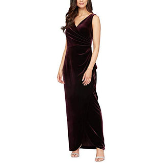Alex Evenings Women's Sleeveless Gown Aubergine Size 4