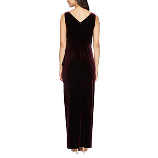 Alex Evenings Women's Sleeveless Gown Aubergine Size 4