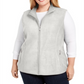 Karen Scott Women's Plus Zip Front Vest White Size 0X