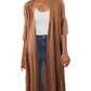 Free People Women's Making Waves Linen Blend Ribbed Cardigan Sweater Brown Size X-Small