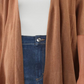 Free People Women's Making Waves Linen Blend Ribbed Cardigan Sweater Brown Size X-Small