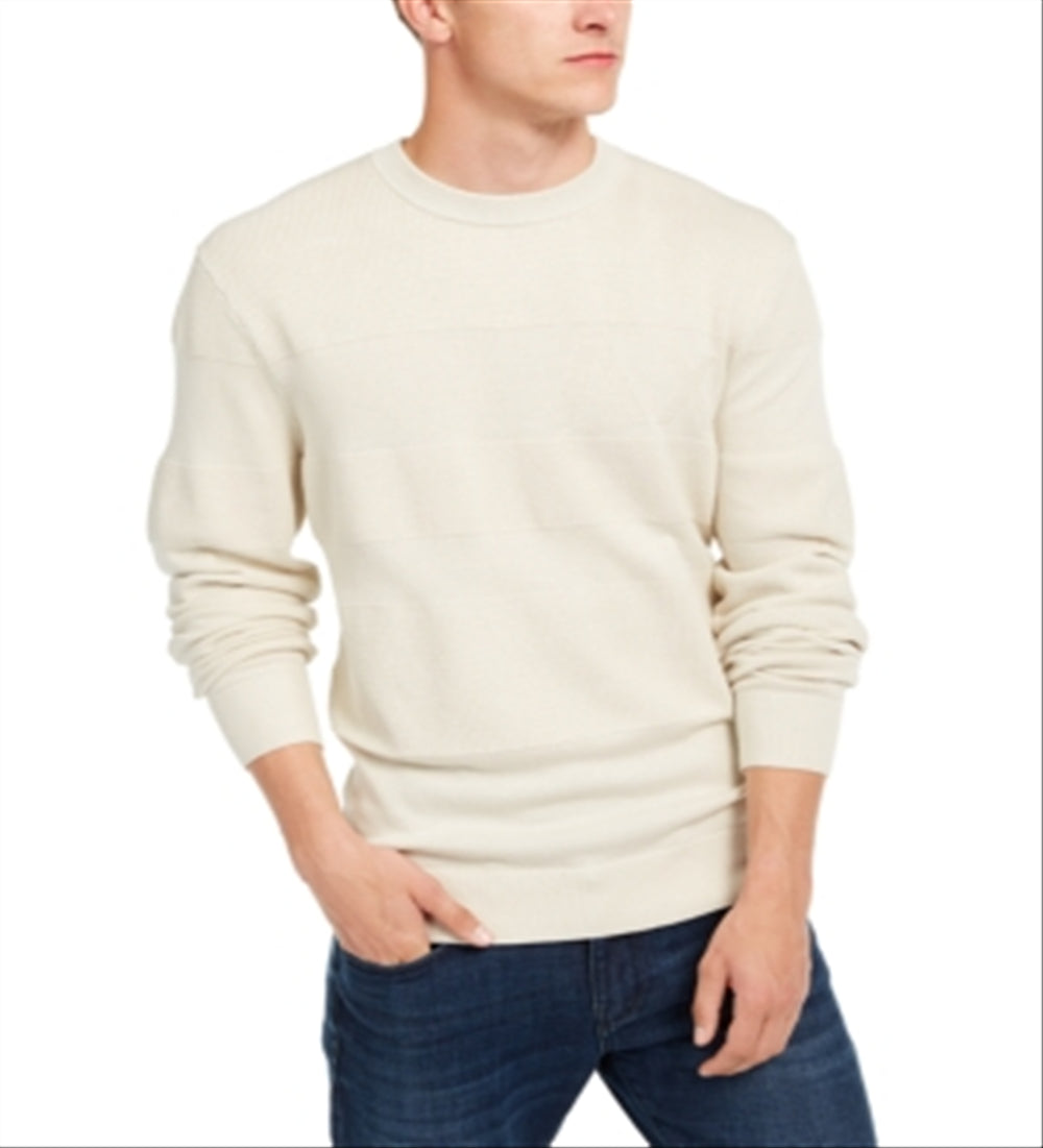 AX Armani Exchange Men's Checked Logo Sweater White Size Small