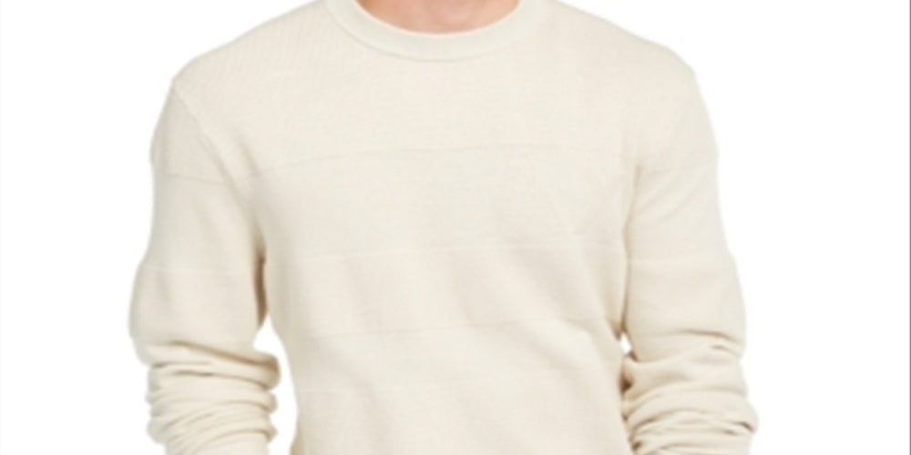 AX Armani Exchange Men's Checked Logo Sweater White Size Small