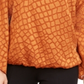 Alfani Women's Snakeskin Print Bubble Blouse Ginger Size Petite L