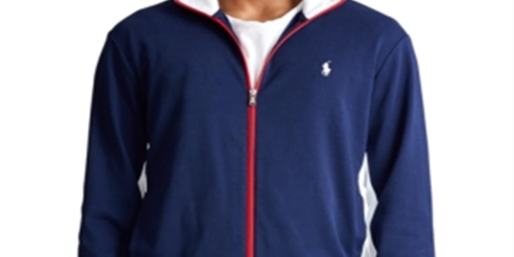 Ralph Lauren Men's Big & Tall Cotton Track Jacket Navy Size 3X