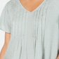 Style & Co Women's Textured Flutter Sleeve Top Green Size Petite M