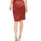 INC International Concepts Women's Draped Animal Print Skirt Orange Size 4