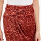 INC International Concepts Women's Draped Animal Print Skirt Orange Size 4