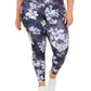 Ideology Women's Plus Botanic Printed Leggings Blue Size 2X