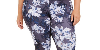 Ideology Women's Plus Botanic Printed Leggings Blue Size 2X