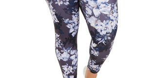 Ideology Women's Plus Botanic Printed Leggings Blue Size 2X