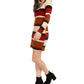 Ultra Flirt Junior's Sheath Rib Knit Stripe Sweater Dress Beige Size XX-Small
