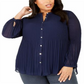 Alfani Women's Plus Pleated Completer Navy Size -0X