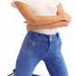 Free People Women's Zippered Pocketed Flare Jeans Blue Size 29