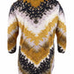 JM Collection Women's Printed Zip Neck Tunic Yellow Size 0X