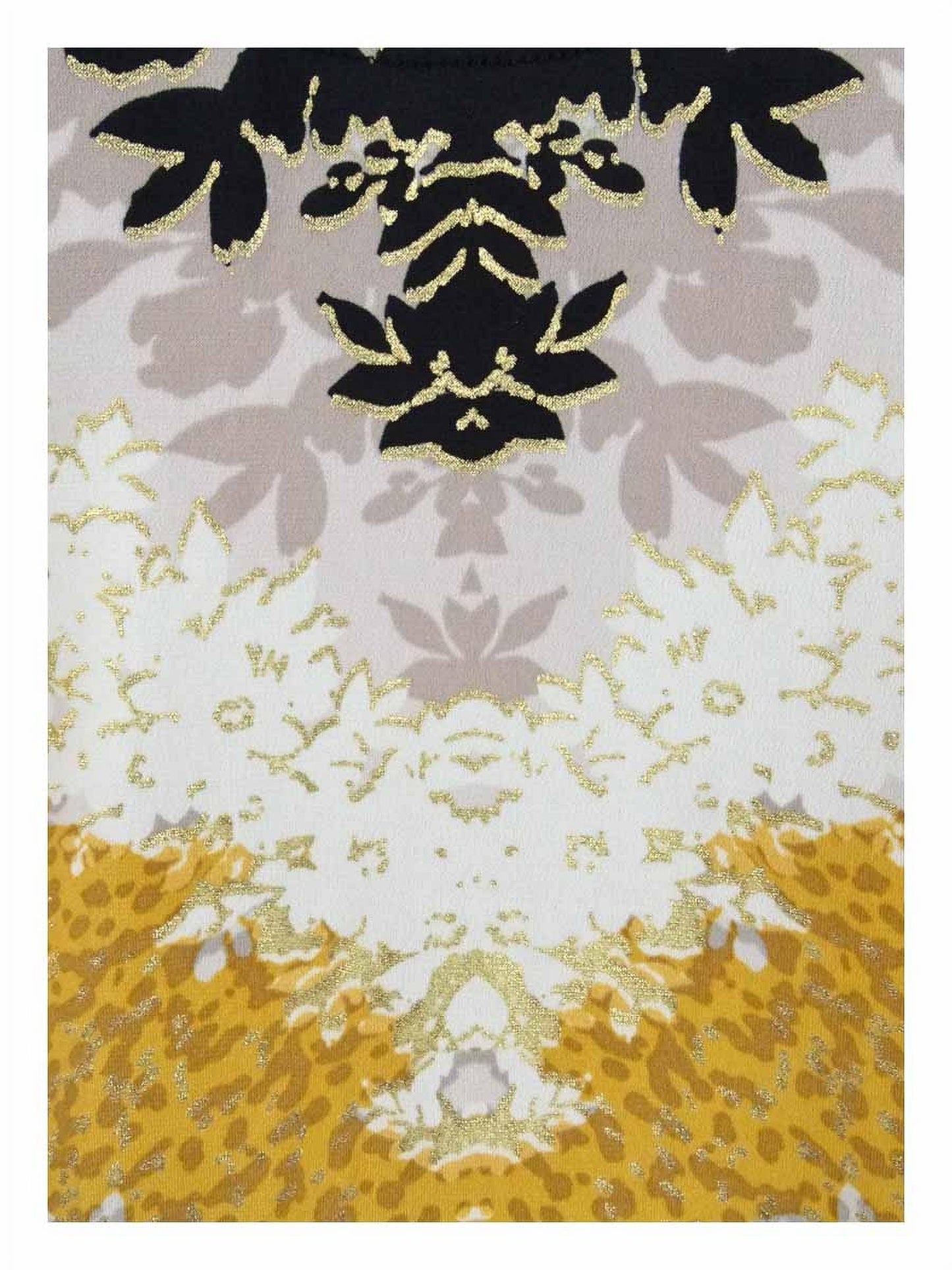 JM Collection Women's Printed Zip Neck Tunic Yellow Size 0X