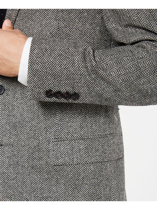 Ralph Lauren Men's Classic Fit Ultraflex Stretch Wool Patterned Blazer Black -White Size 38 REG