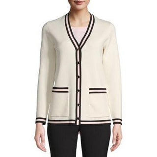 Anne Klein Women's Ivory Long Sleeve Sweater White Size Medium