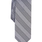INC International Concepts Men's Skinny Textured Stripe Tie Gray Size Regular