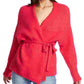 1.STATEWomen's Belted Long-Sleeve Cardigan Sweater Pink Size X-Large